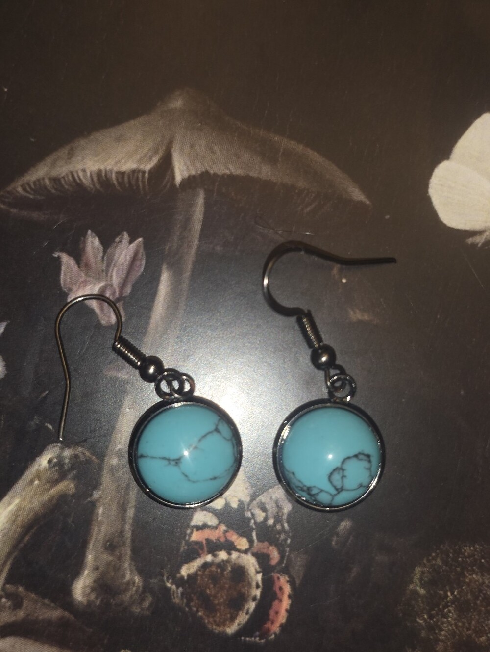 Turquoise Gemstone Pair Of Hook Earrings